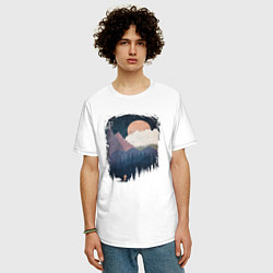 Футболка оверсайз мужская Бег от Медведя, цвет: белый — фото 2