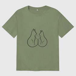 Мужская футболка оверсайз Любовь котов