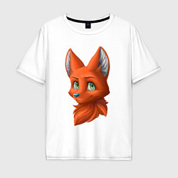 Мужская футболка оверсайз Милая лисичка Cute fox