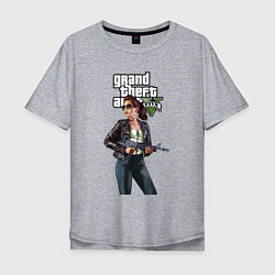 Мужская футболка оверсайз GTA 5 Girl weapon