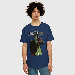 Футболка оверсайз мужская GTA Orange gangster, цвет: тёмно-синий — фото 2