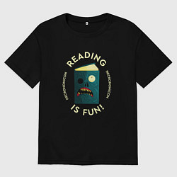 Футболка оверсайз мужская Reading is fun!, цвет: черный