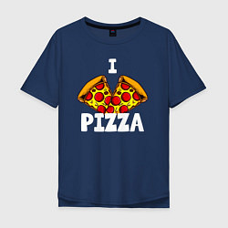 Мужская футболка оверсайз Я люблю пиццу 2 слайса