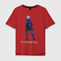 Мужская футболка оверсайз TITANFALL BLUE ART титанфолл