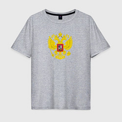 Футболка оверсайз мужская Герб россии, цвет: меланж