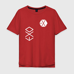 Мужская футболка оверсайз Логотип группы exo