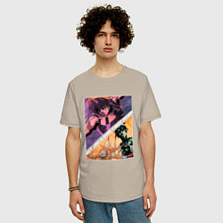 Футболка оверсайз мужская Наранча Гирга из ДжоДжо, цвет: миндальный — фото 2