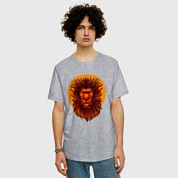Футболка оверсайз мужская Солнечный лев, цвет: меланж — фото 2