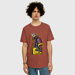 Футболка оверсайз мужская Fortnite Молнии, цвет: кирпичный — фото 2