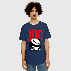 Футболка оверсайз мужская JDM Panda Japan Симпатяга, цвет: тёмно-синий — фото 2