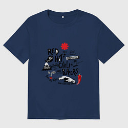 Футболка оверсайз мужская RHCP альбомы, цвет: тёмно-синий