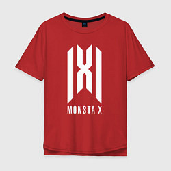 Футболка оверсайз мужская Monsta x logo, цвет: красный