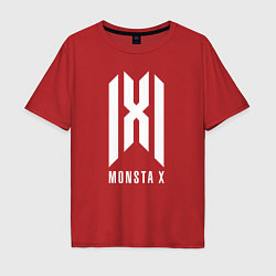 Футболка оверсайз мужская Monsta x logo, цвет: красный