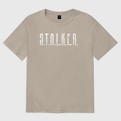 Футболка оверсайз мужская S T A L K E R - Logo, цвет: миндальный