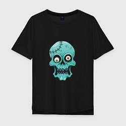 Футболка оверсайз мужская Zombie Skull, цвет: черный