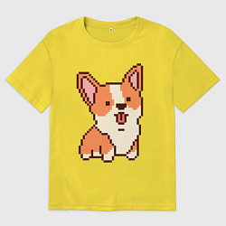 Мужская футболка оверсайз Корги из пикселей