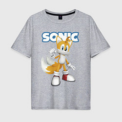 Футболка оверсайз мужская Майлз Тейлз Прауэр Sonic Видеоигра, цвет: меланж