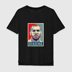 Футболка оверсайз мужская Obey - Benzema, цвет: черный