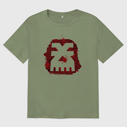 Футболка оверсайз мужская Знак Кхорна пятно, цвет: авокадо