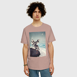 Футболка оверсайз мужская Snipes at the Shore, цвет: пыльно-розовый — фото 2