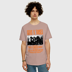 Футболка оверсайз мужская GUNS-N-ROSES АФИША, цвет: пыльно-розовый — фото 2