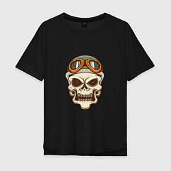 Мужская футболка оверсайз Biker - Skull