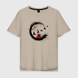 Мужская футболка оверсайз Закат в японском стиле