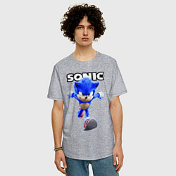 Футболка оверсайз мужская Sonic the Hedgehog 2022, цвет: меланж — фото 2