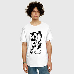 Футболка оверсайз мужская Tiger Tattoo Тигр Татуировка, цвет: белый — фото 2