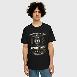 Футболка оверсайз мужская Sporting: Football Club Number 1, цвет: черный — фото 2