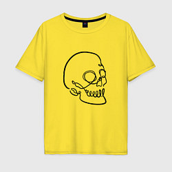 Мужская футболка оверсайз Череп Лайн Арт Skull Line Art