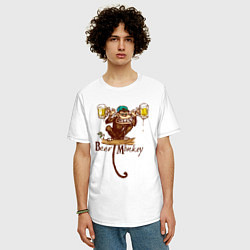Футболка оверсайз мужская Пивная обезьяна, цвет: белый — фото 2