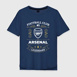 Футболка оверсайз мужская Arsenal: Football Club Number 1, цвет: тёмно-синий