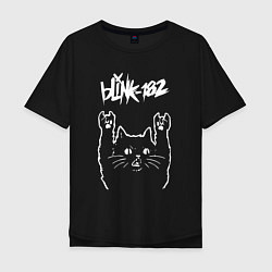 Мужская футболка оверсайз Blink 182 Рок кот