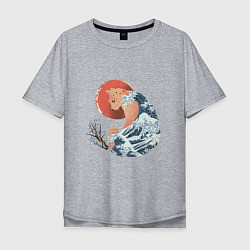Мужская футболка оверсайз Душа природы Японии - Бушующее море