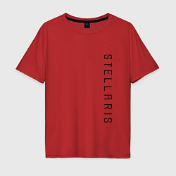 Футболка оверсайз мужская Стелларис Вертикальное лого, цвет: красный