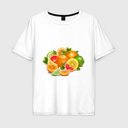 Футболка оверсайз мужская CITRUS FRUITS, цвет: белый