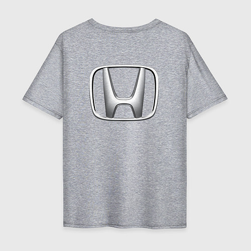 Мужская футболка оверсайз HONDA ХОНДА LOGO спина / Меланж – фото 2
