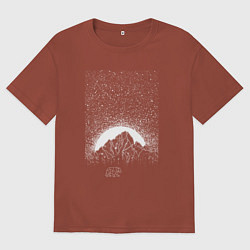 Футболка оверсайз мужская Звёздное небо и медведь, цвет: кирпичный