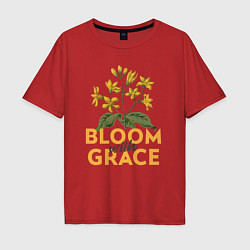 Футболка оверсайз мужская Bloom with grace, цвет: красный