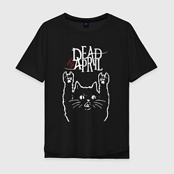Мужская футболка оверсайз Dead by April Рок кот