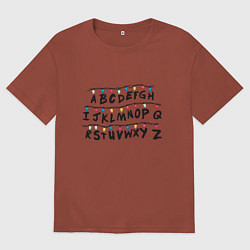 Мужская футболка оверсайз STRANGER THINGS ALPHABET