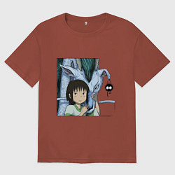 Футболка оверсайз мужская Haku & Sen, цвет: кирпичный