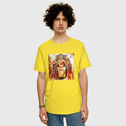 Футболка оверсайз мужская Верховный бог Сварог, цвет: желтый — фото 2