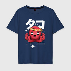 Футболка оверсайз мужская Japanese octopus, цвет: тёмно-синий