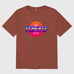 Мужская футболка оверсайз Retrowave Tokyo