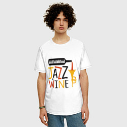 Футболка оверсайз мужская Jazz & Wine, цвет: белый — фото 2