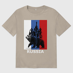 Мужская футболка оверсайз Медведь и кремль