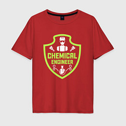 Футболка оверсайз мужская Инженер-химик, цвет: красный
