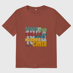 Футболка оверсайз мужская Оруэл 1984 Цитата, цвет: кирпичный